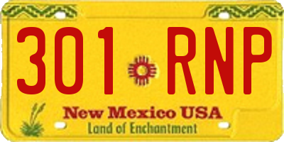 NM license plate 301RNP