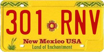 NM license plate 301RNV
