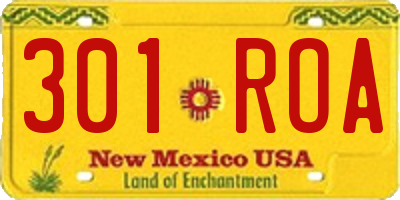 NM license plate 301ROA