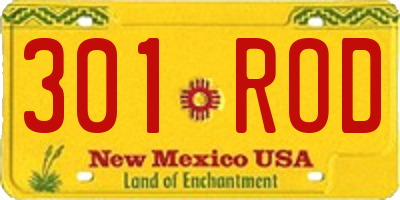 NM license plate 301ROD