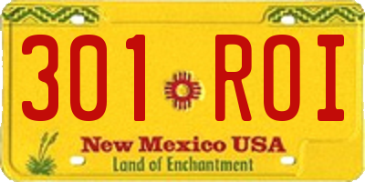 NM license plate 301ROI