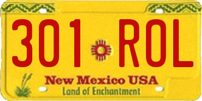 NM license plate 301ROL