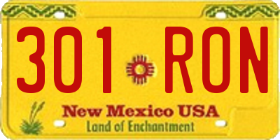 NM license plate 301RON