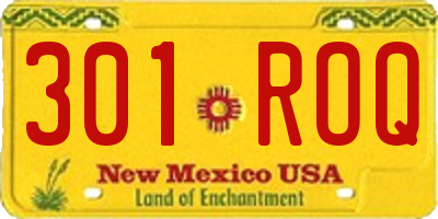 NM license plate 301ROQ