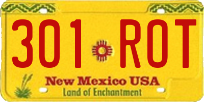 NM license plate 301ROT