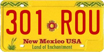 NM license plate 301ROU