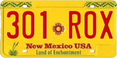 NM license plate 301ROX