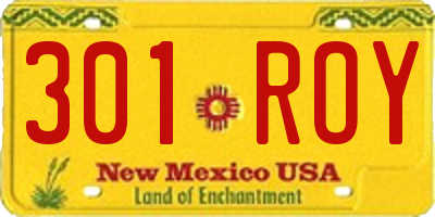 NM license plate 301ROY