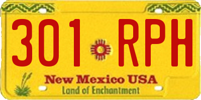 NM license plate 301RPH