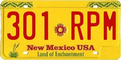 NM license plate 301RPM