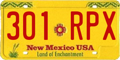 NM license plate 301RPX
