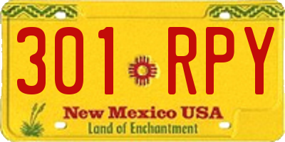 NM license plate 301RPY