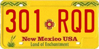 NM license plate 301RQD