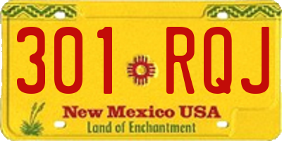 NM license plate 301RQJ