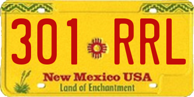 NM license plate 301RRL