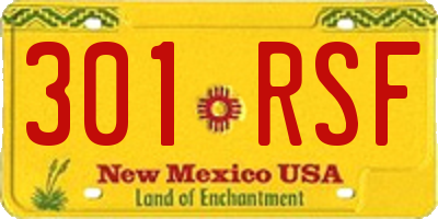 NM license plate 301RSF