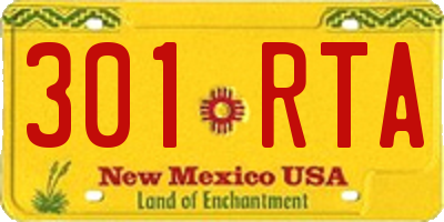 NM license plate 301RTA