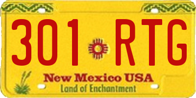 NM license plate 301RTG