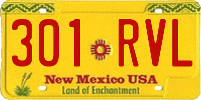 NM license plate 301RVL