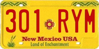 NM license plate 301RYM