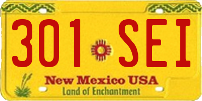 NM license plate 301SEI