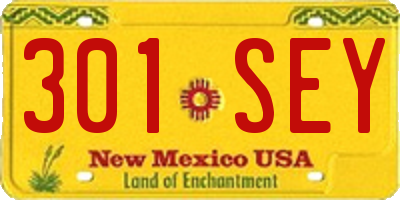 NM license plate 301SEY