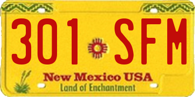 NM license plate 301SFM