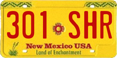 NM license plate 301SHR