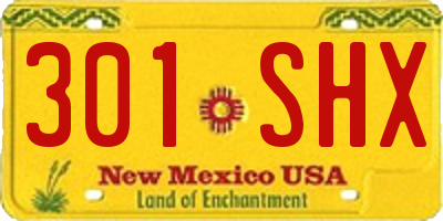 NM license plate 301SHX