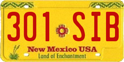 NM license plate 301SIB
