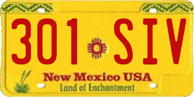 NM license plate 301SIV