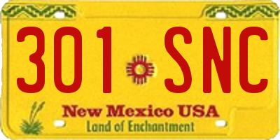 NM license plate 301SNC