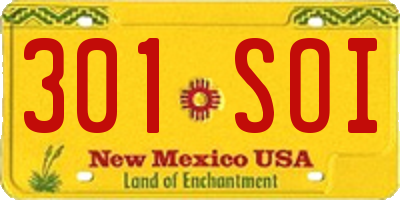 NM license plate 301SOI