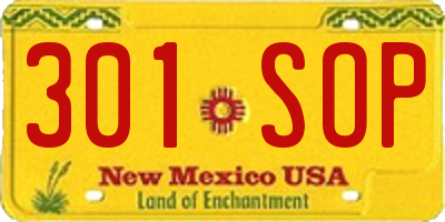 NM license plate 301SOP