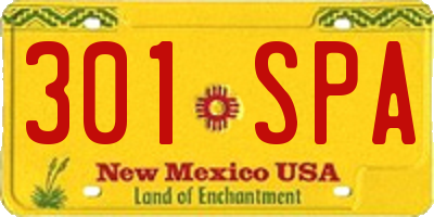NM license plate 301SPA