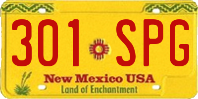 NM license plate 301SPG