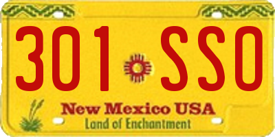 NM license plate 301SSO