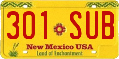 NM license plate 301SUB