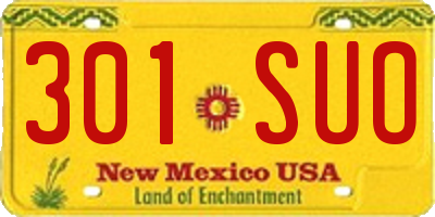 NM license plate 301SUO