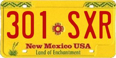 NM license plate 301SXR