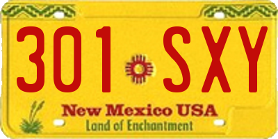 NM license plate 301SXY