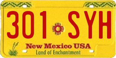 NM license plate 301SYH