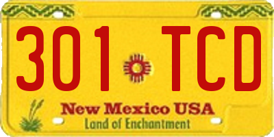 NM license plate 301TCD