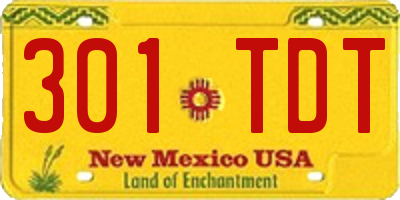 NM license plate 301TDT