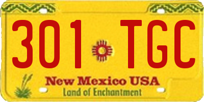 NM license plate 301TGC