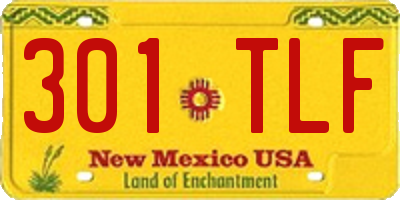 NM license plate 301TLF