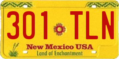 NM license plate 301TLN