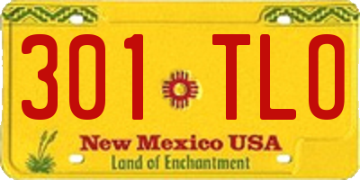 NM license plate 301TLO