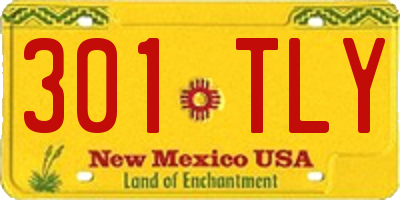 NM license plate 301TLY