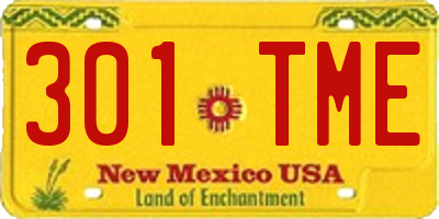 NM license plate 301TME